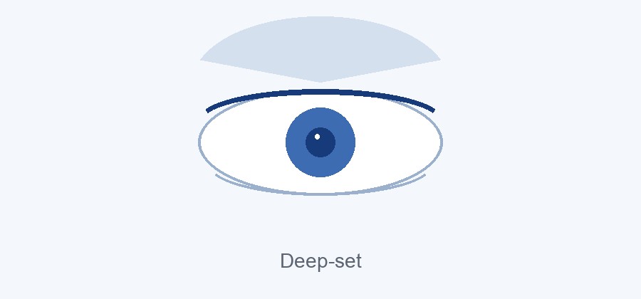 Deep-set eyes under a strong brow bone